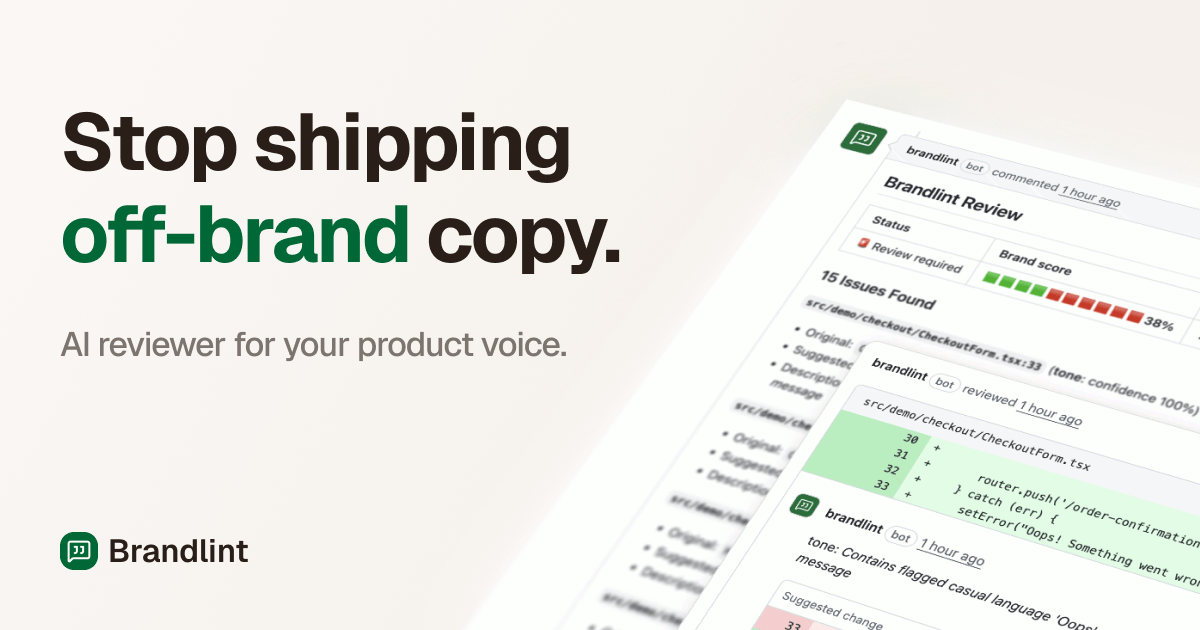 Brandlint - Brand voice consistency for every PR